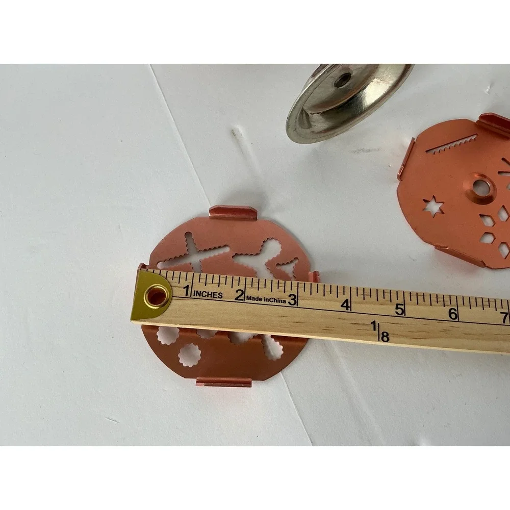 Vintage Cookie Press Decorator Copper Tone 3 Discs Mid-Century‎ Style